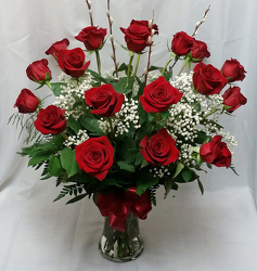 18 Red Roses Vased from Shaw Florists in Grand Rapids, MN