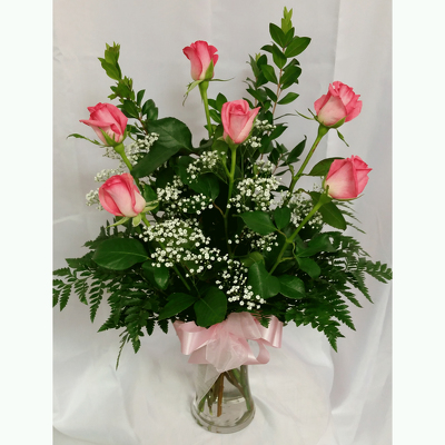 Half Dozen Roses- Pink from Shaw Florists in Grand Rapids, MN
