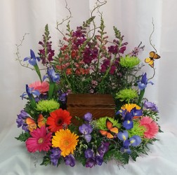 Butterfly Garden Urn Spray from Shaw Florists in Grand Rapids, MN