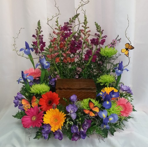 Butterfly Garden Urn Spray from Shaw Florists in Grand Rapids, MN