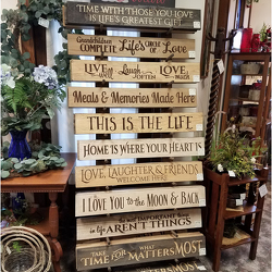 Wooden Engraved Signs from Shaw Florists in Grand Rapids, MN